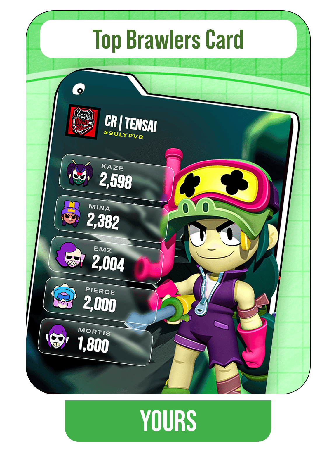 Top brawlers card showcase